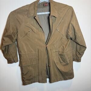 Bobby Jones Brown Lightweight Field Jacket Mens Medium Zip Button Coat